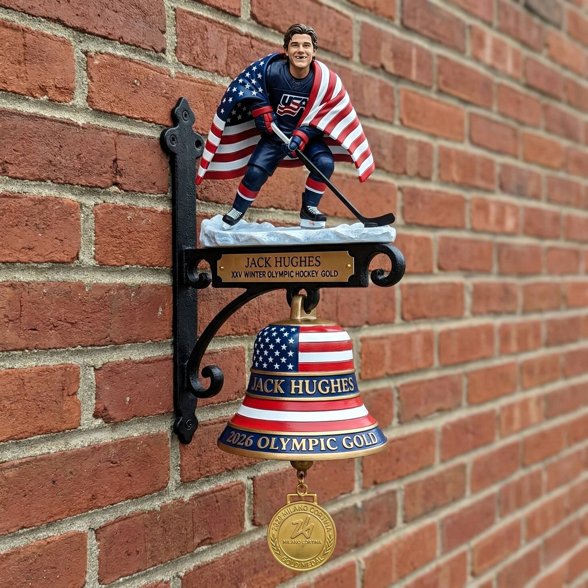 Jack Hughes – 2026 Winter Olympic Gold Commemorative Wall Bell