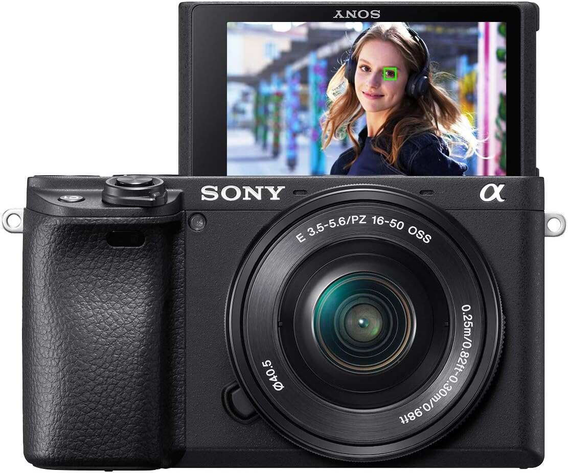 Sony Alpha a6400 Mirrorless Camera: Compact APS-C Interchangeable Lens Digital Camera with Real-Time Eye Auto Focus, 4K Video, Flip Screen & 16-50mm Lens - E Mount Compatible - ILCE-6400L/B, Black