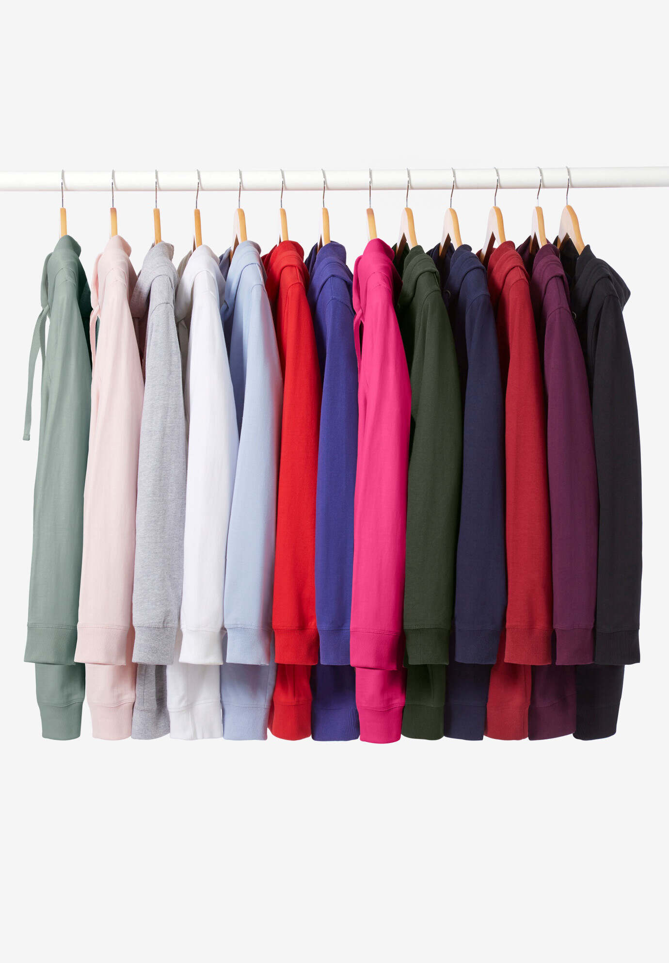 French Terry Long Zip Front Hoodie