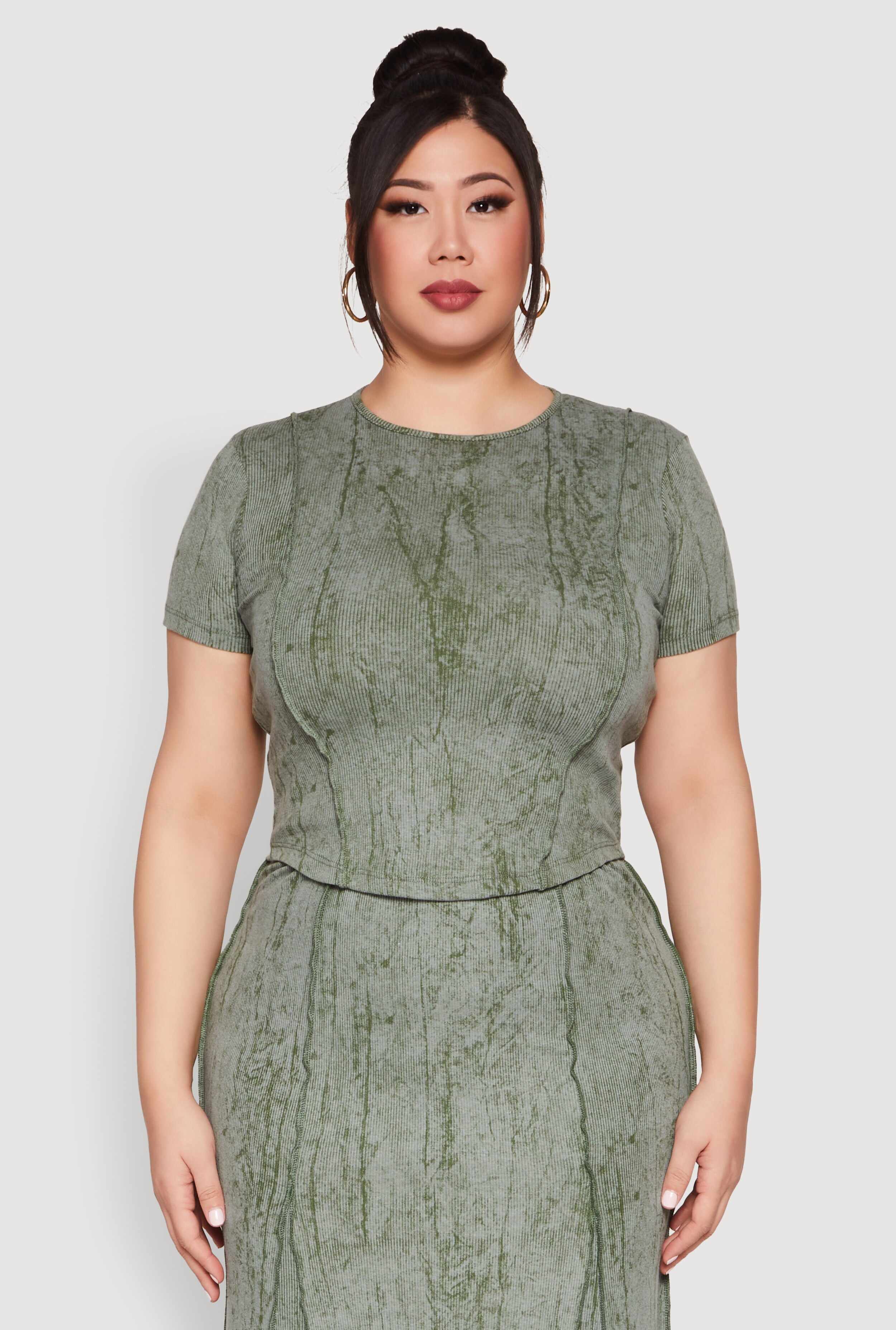 Plus Size Mineral Wash Mermaid Skirt
