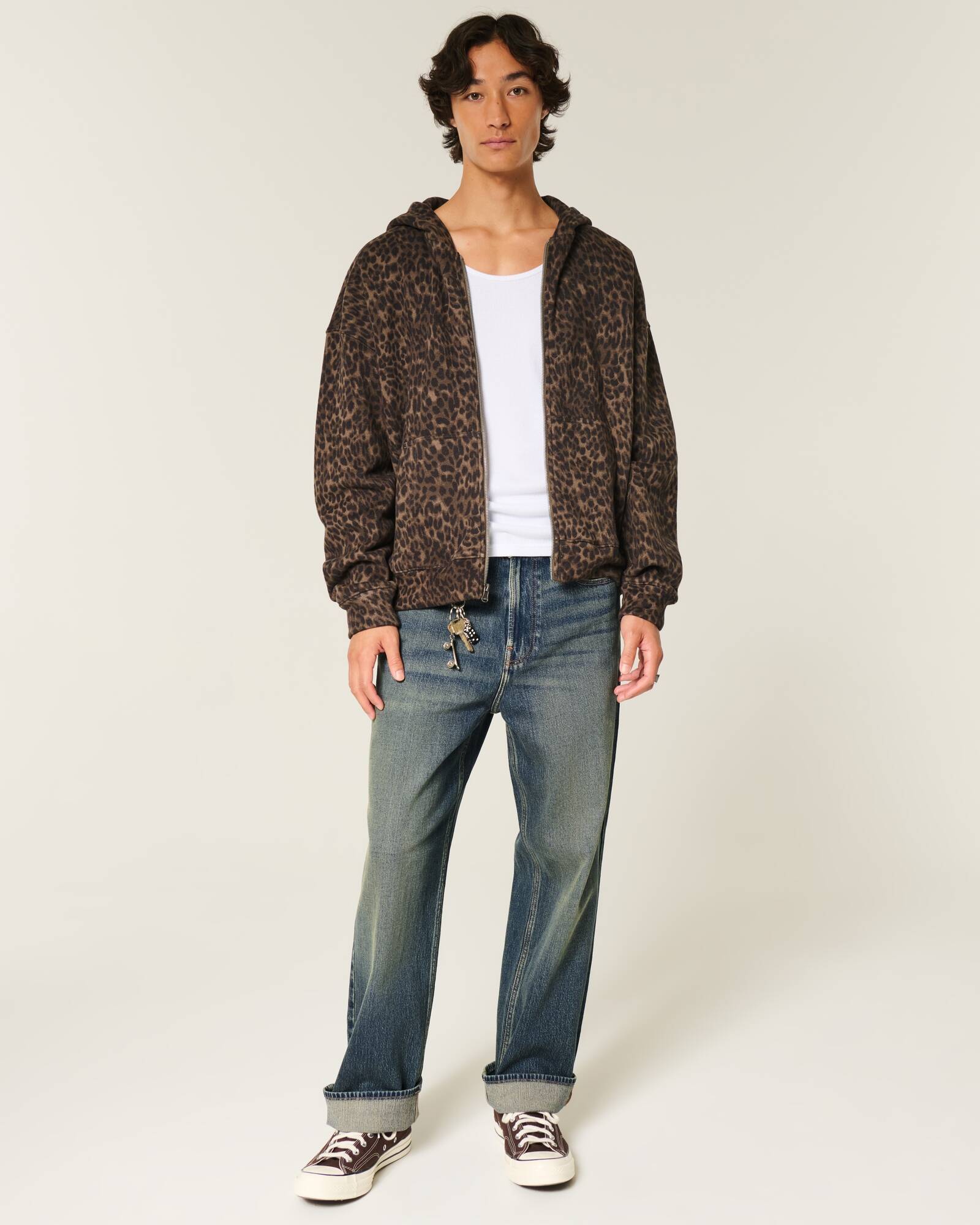 Railroad Stripe Baggy Painter Jeans