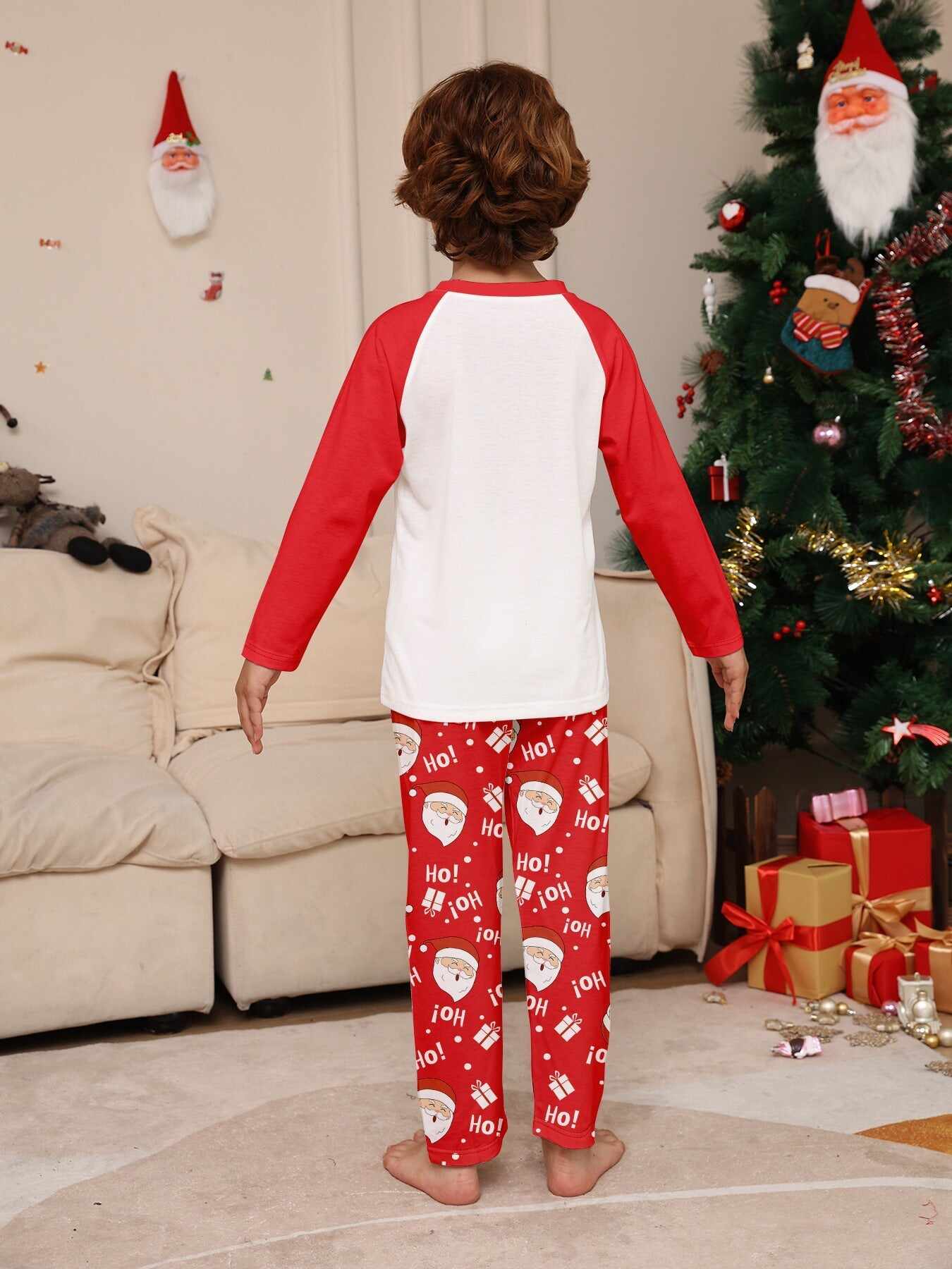 Family Parent-Child Christmas Santa Claus Letters Cartoon Pajamas Set