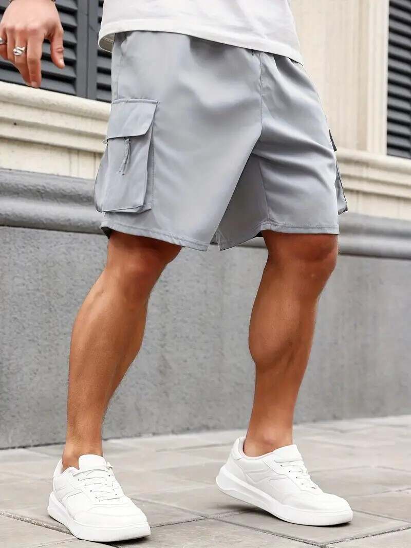 🔥Men's 8-Pack Plus Size Solid Flap Pocket Cargo Shorts