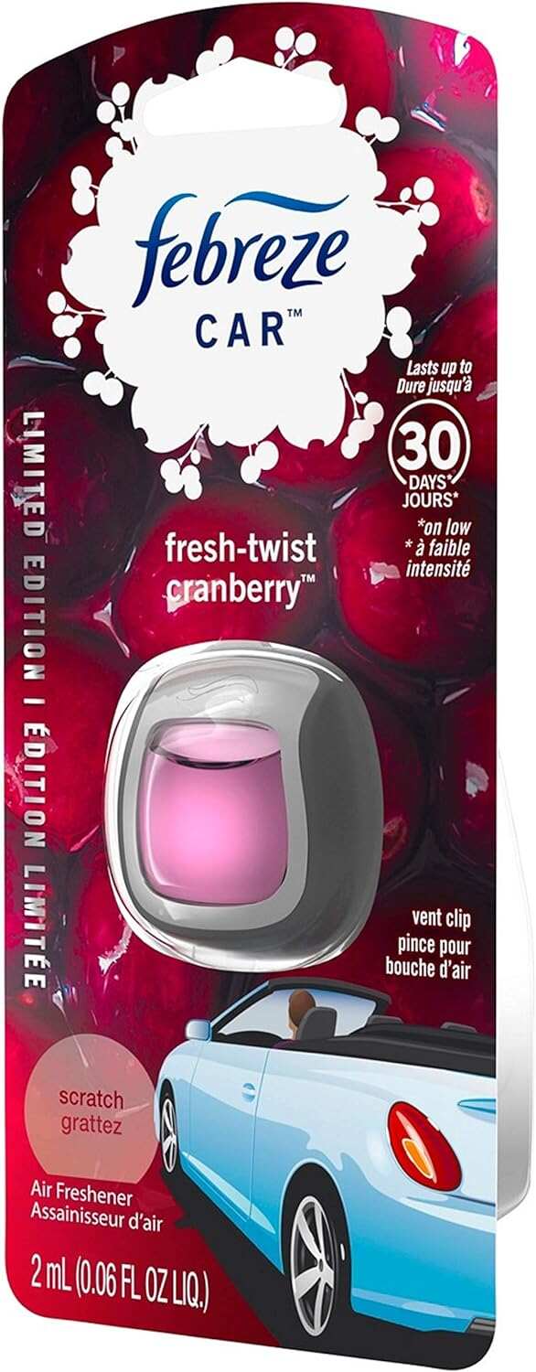 Febreze Car Air Fresheners, New Car Scent, Odor Eliminator for Strong Odors Car Vent Clips (2 Count)