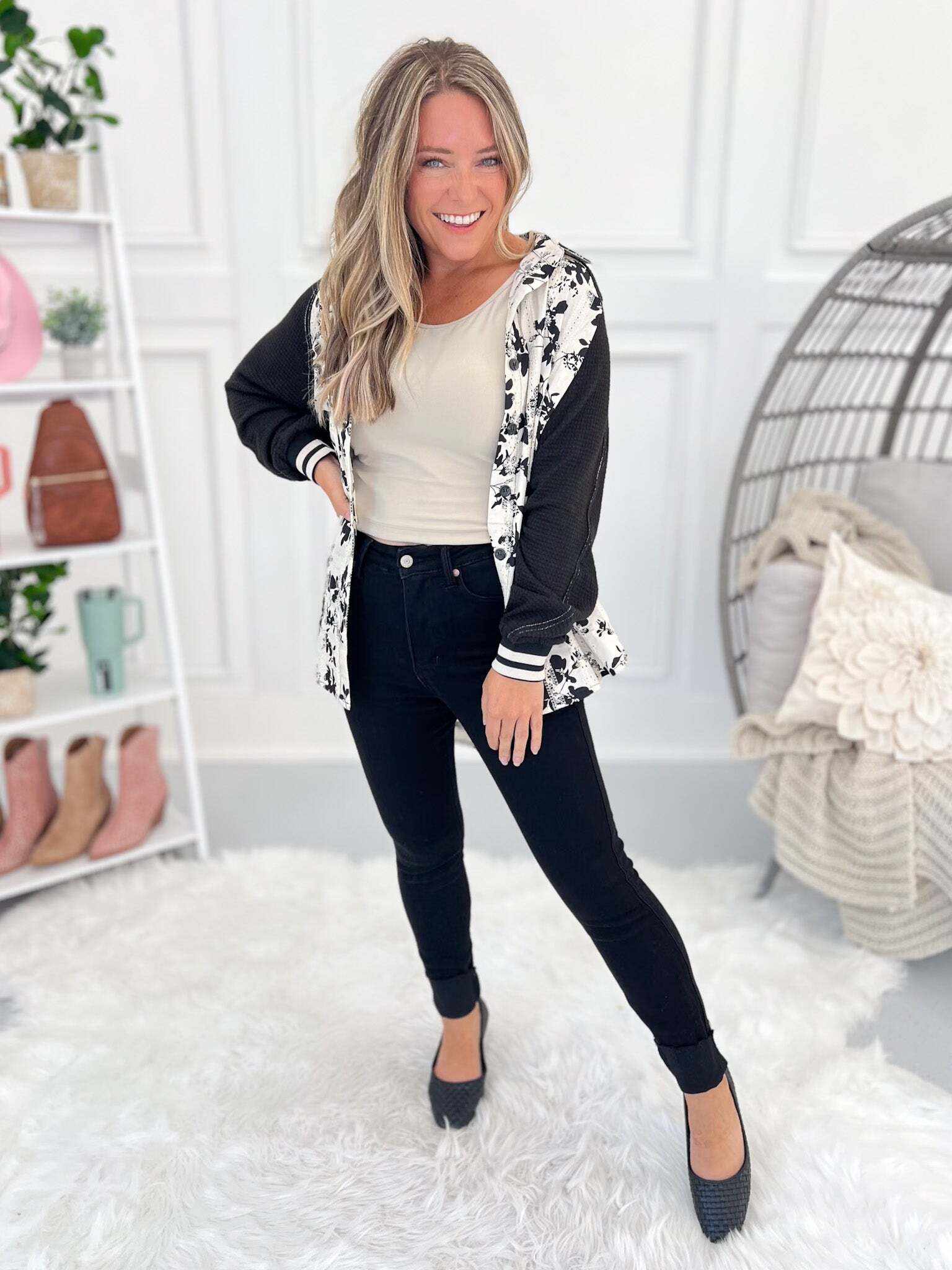 Back In Black - Christmas Tummy Control Skinny Jeans- Final Sale