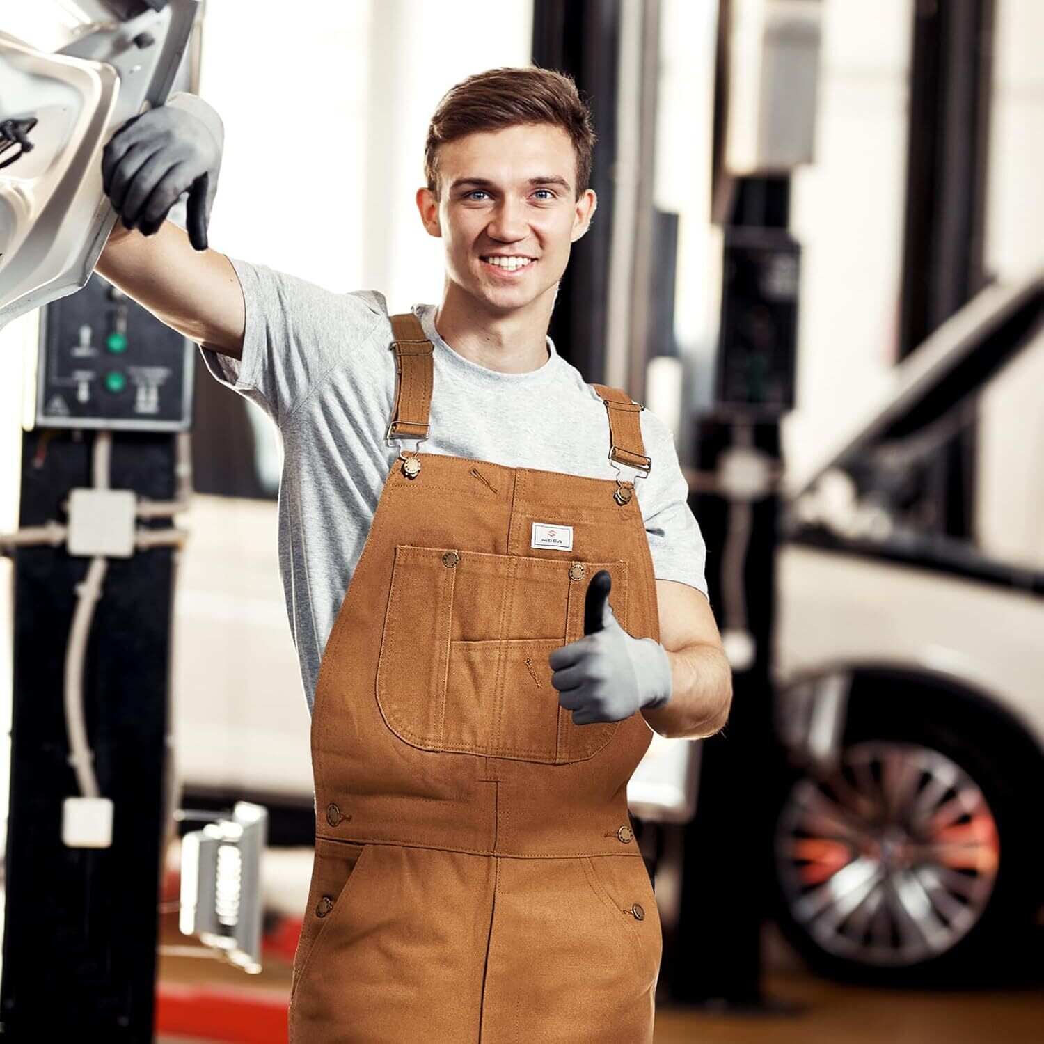 🔥Flash Sale🔥Men's Denim Bib Overalls, Workwear with Adjustable Straps and Convenient Tool Pockets