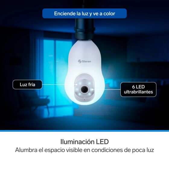 3 MP Wi-Fi* robotic security camera with motion tracking for light socket