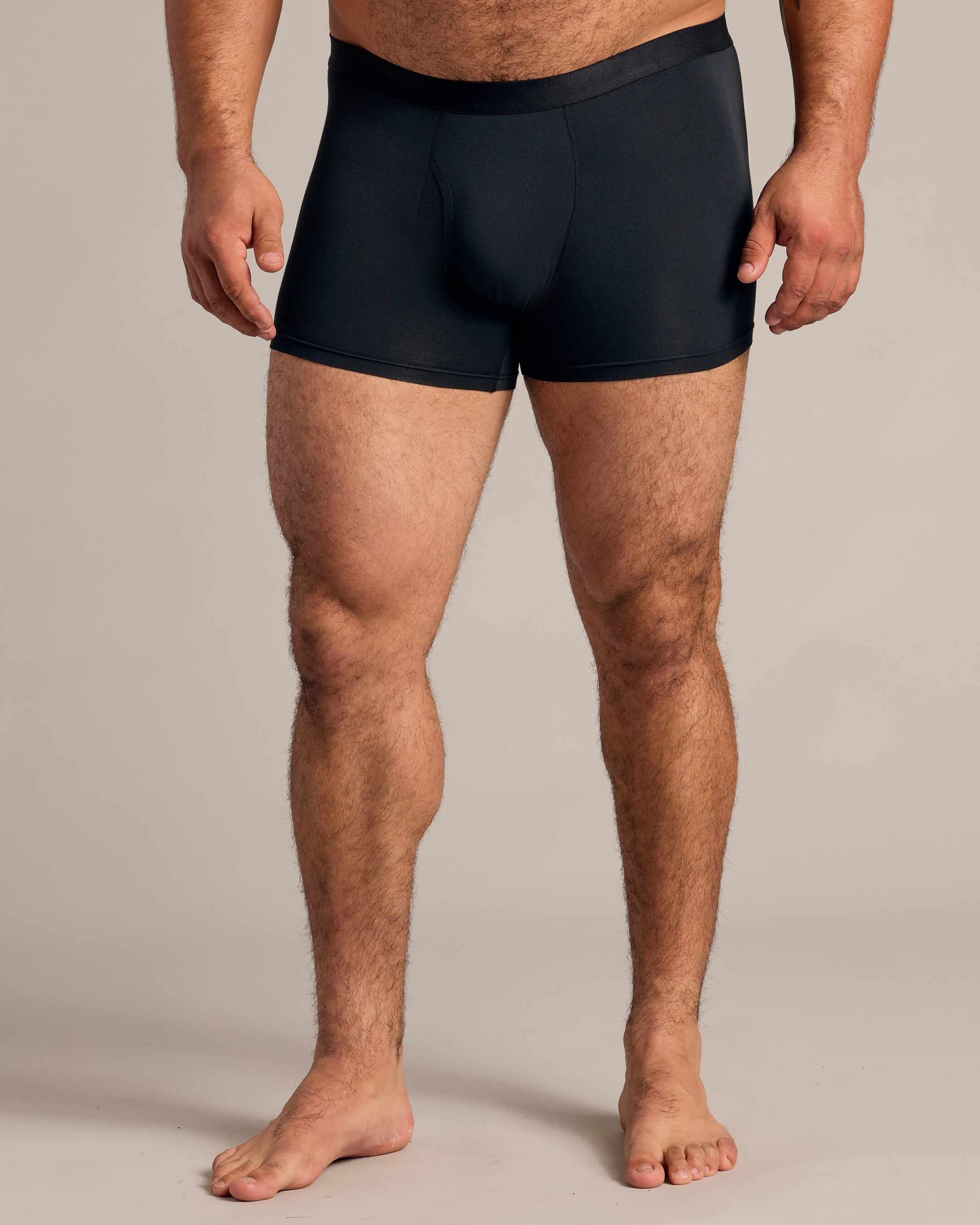 Black Boxer Trunks W/ Fly 3-Pack