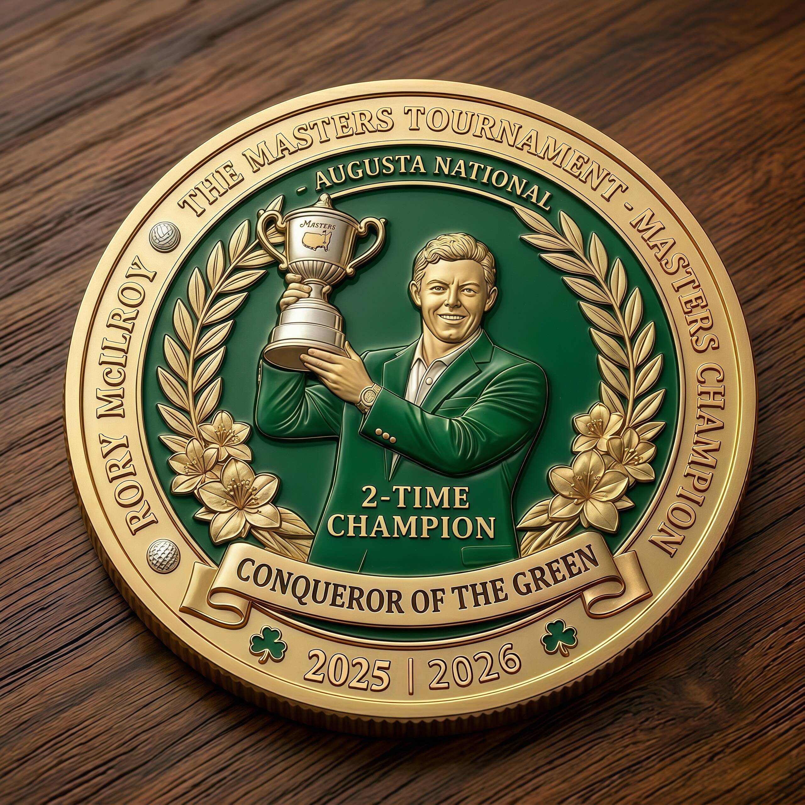 复制Rory McIlroy Back-to-Back Masters Champion Coin
