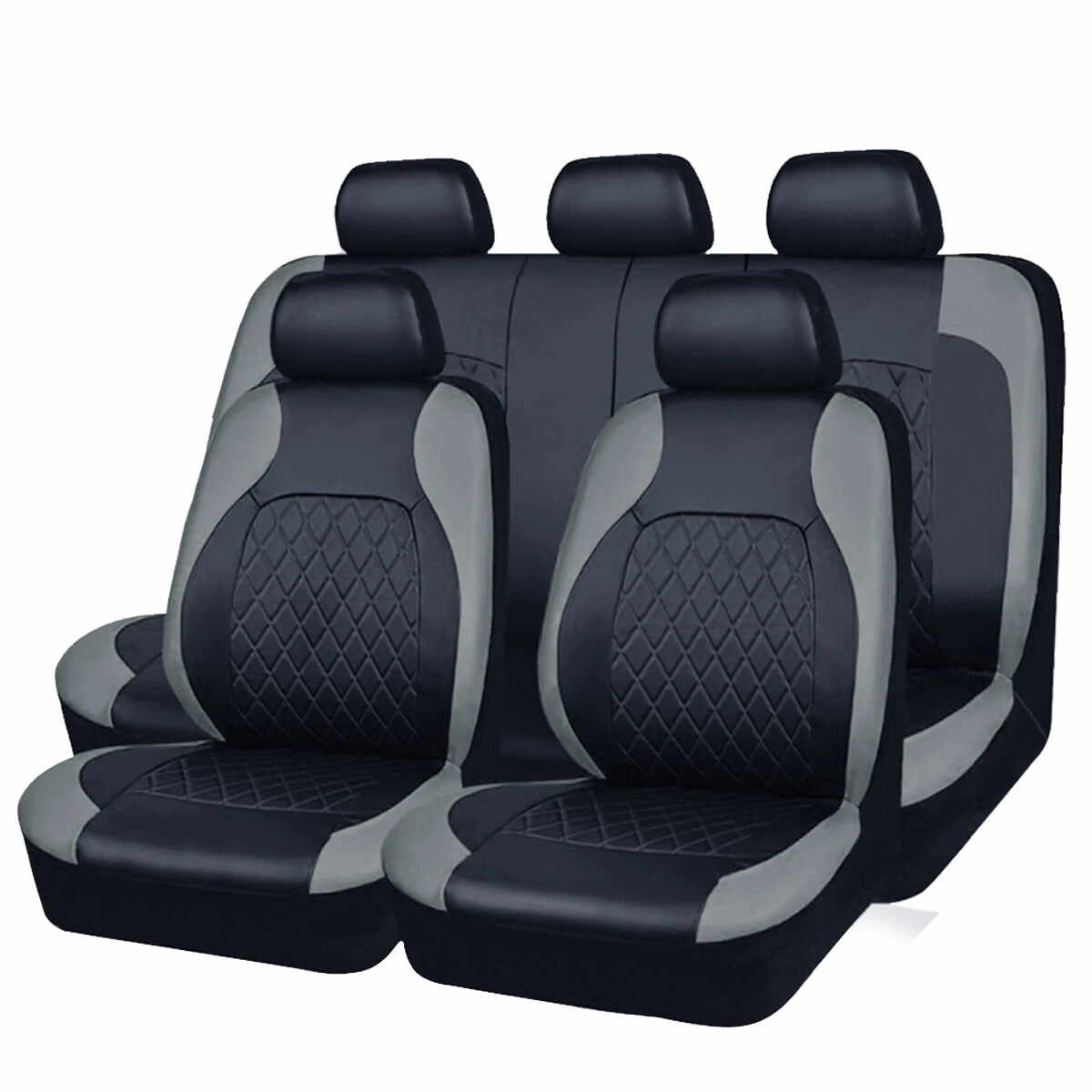 All-Season PU Leather Universal Seat Covers - 5-Seat Set
