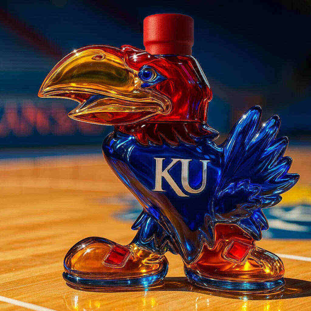 KU Jayhawk Whisky Bottle