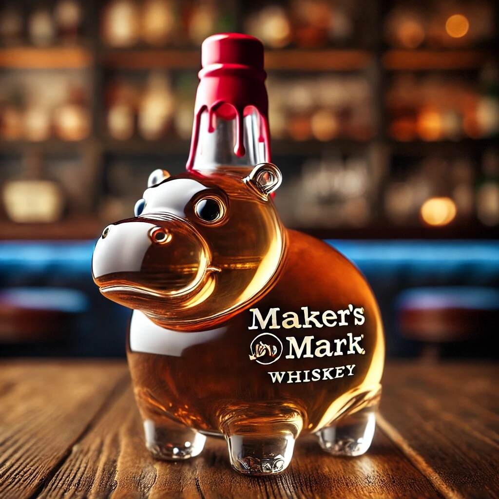 Hippo Whiskey Bottle