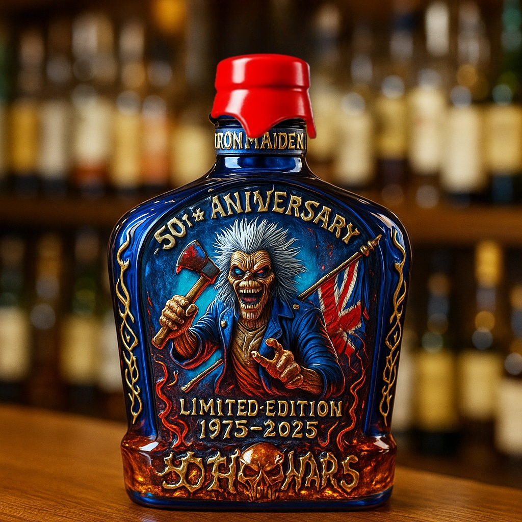Iron Maiden 50th Anniversary Limited Edition Whiskey Bottle