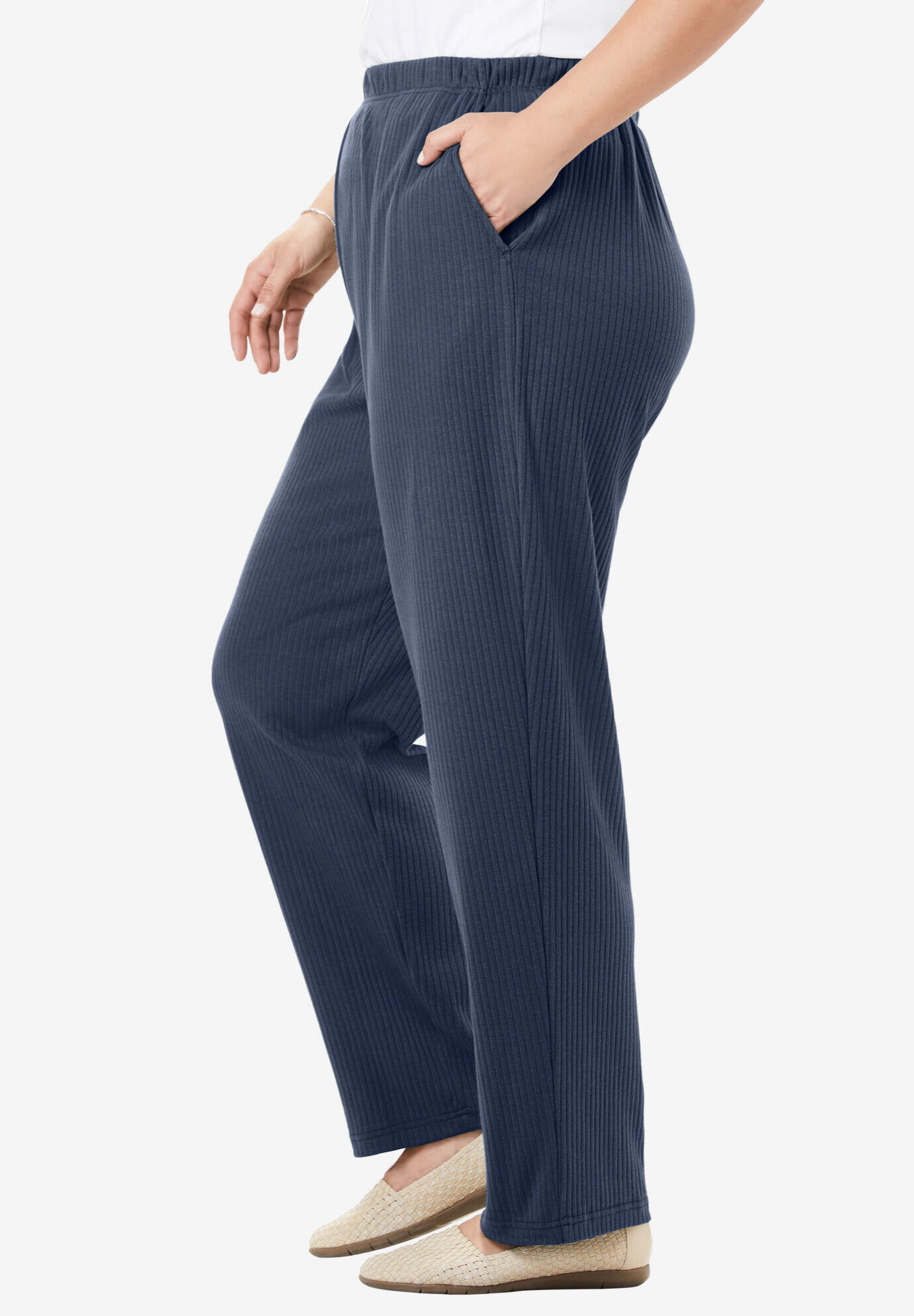 7-Day Knit Ribbed Straight Leg Pant