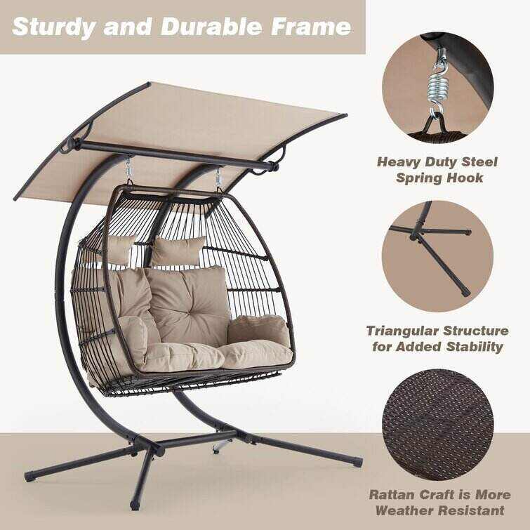 🔥Clearance Sale Only $39.9🔥Elza Double Swing Chair with Stand