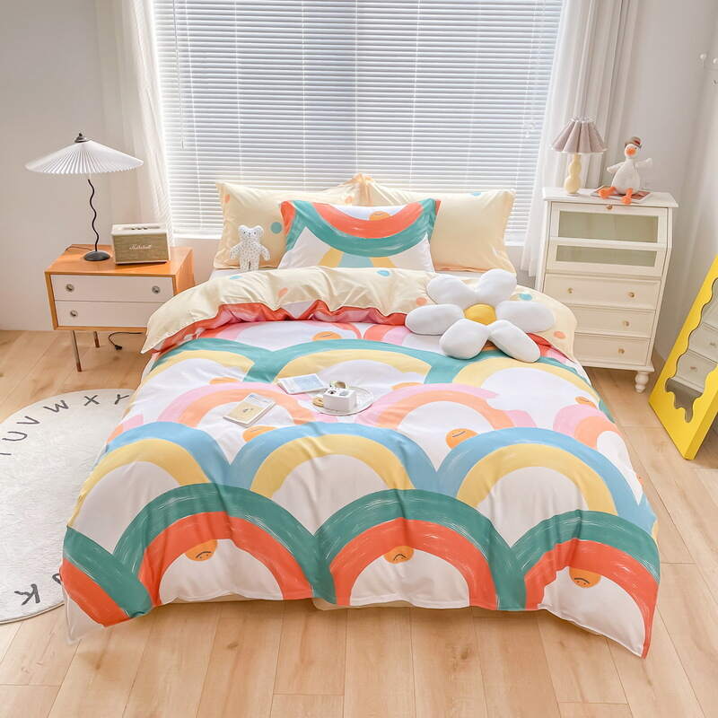Printed Bed Sheet Set - Rainbow