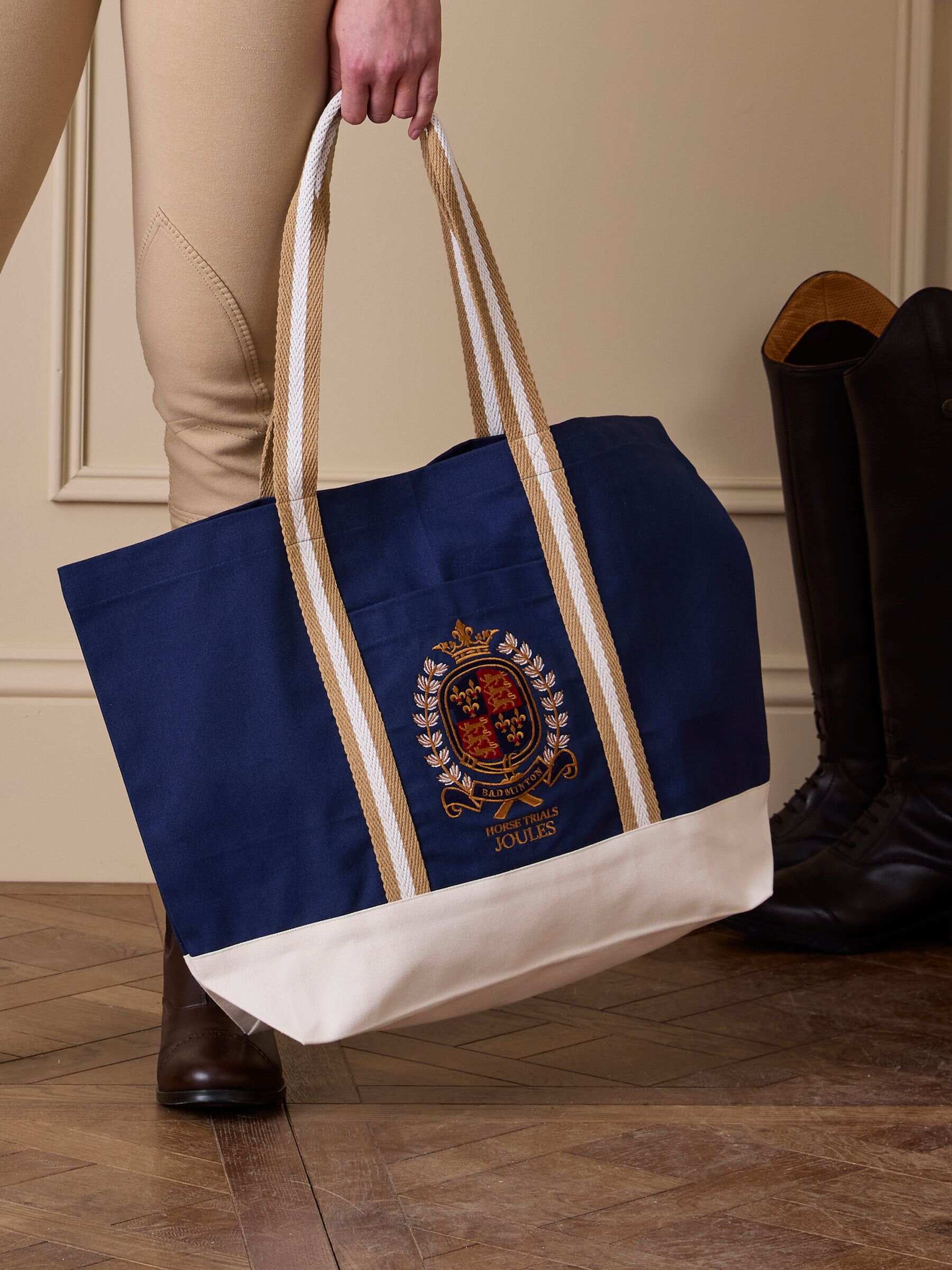 Official Badminton Navy Embroidered Canvas Tote Bag