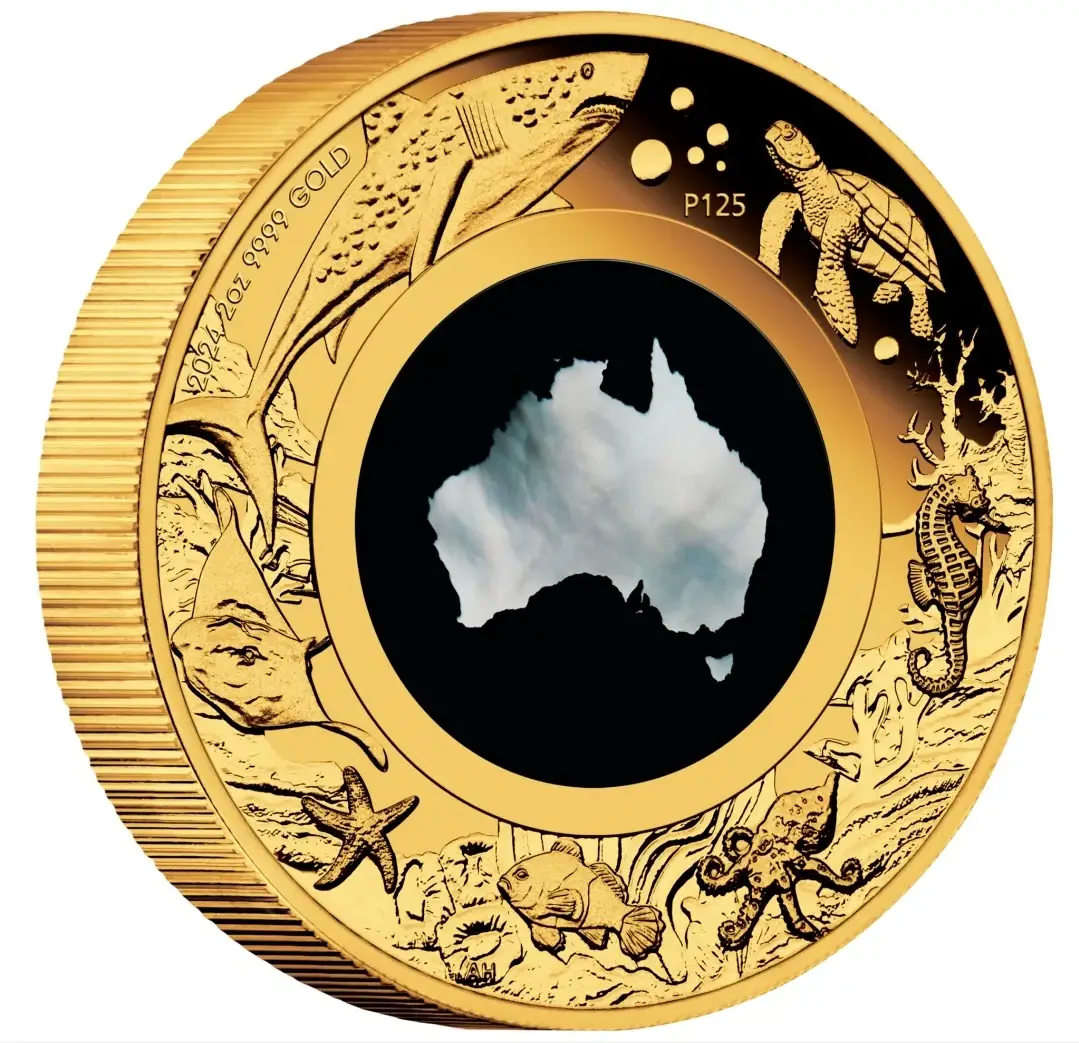 2024 Great Southern Land 2oz Gold Proof Coin with Mother of Pearl Insert