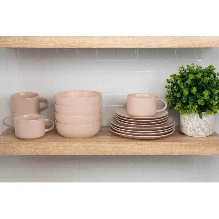 Ten Strawberry Street Wazee Matte Stoneware Dinnerware Set - Service for 4