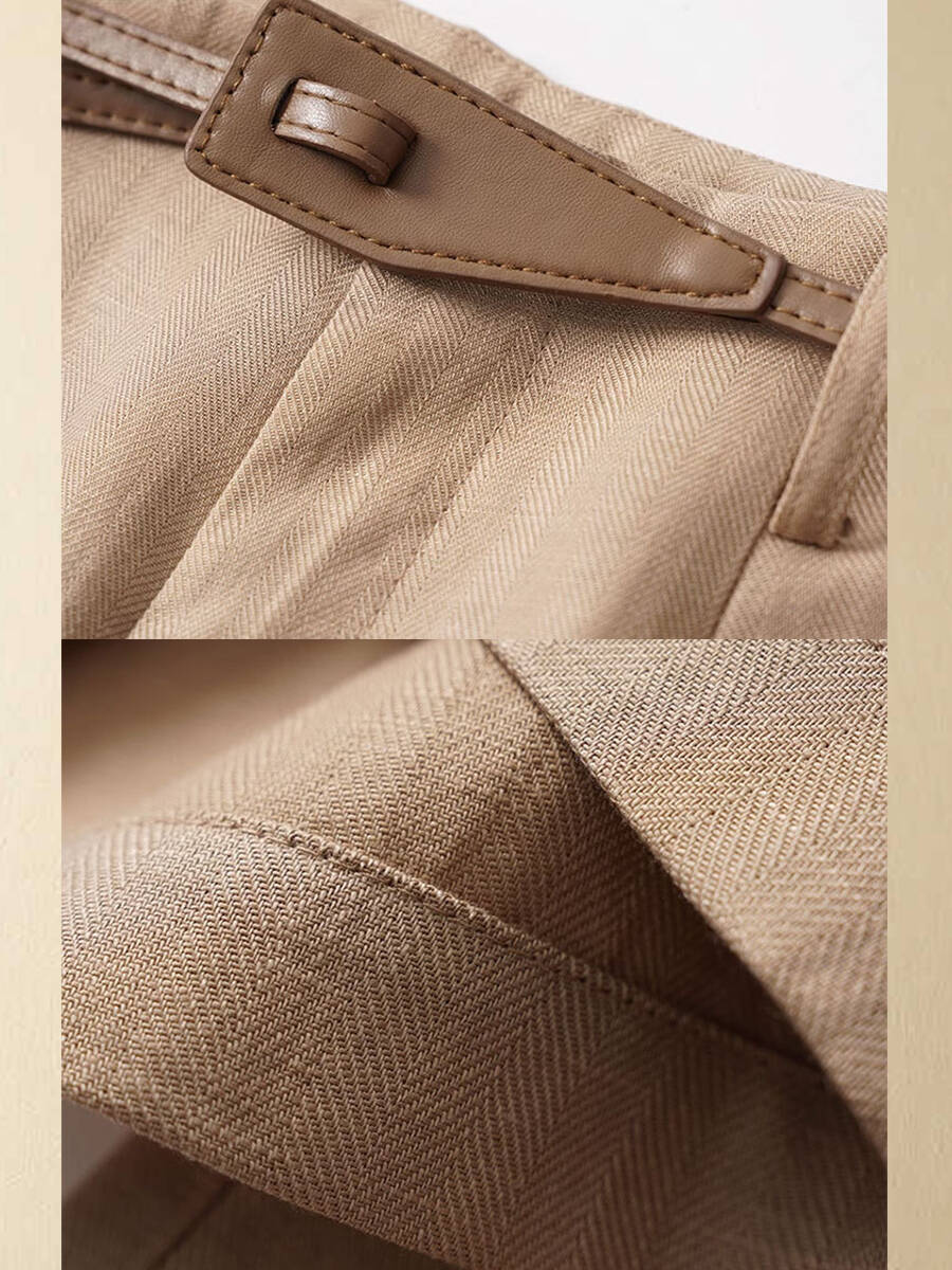 🔥Summer Arrivals🌟Women's Jacquard PatternTencel and Linen Wide-leg Casual Pants(Belt Included)