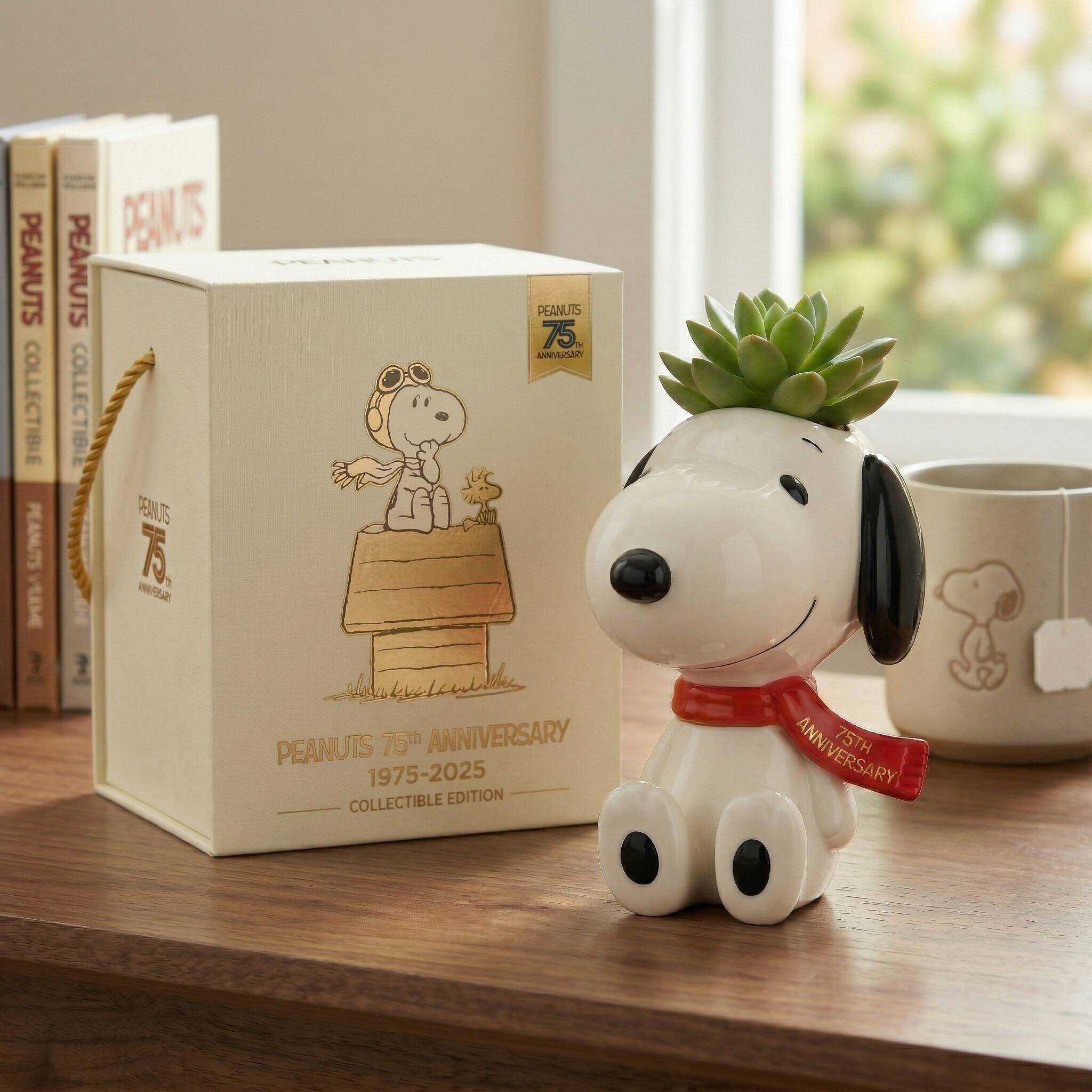 Peanuts 75th Anniversary Snoopy Ceramic Planter