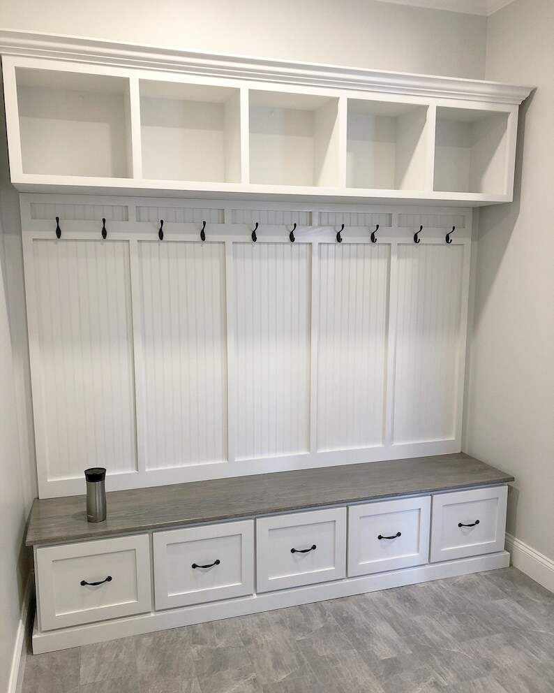 NEW YORK 5-section Mudroom bench with storage