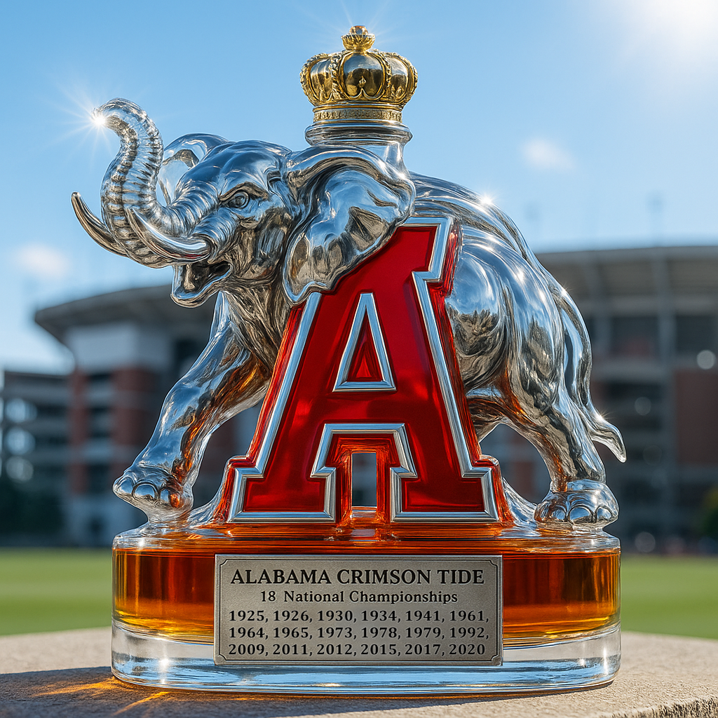 University of Alabama Crimson Tide Whiskey Bottle
