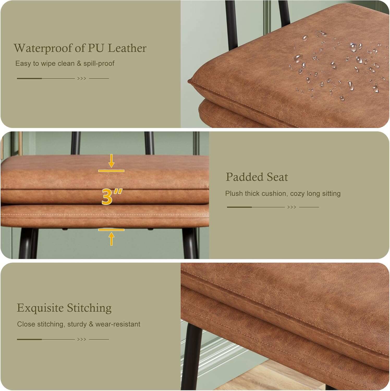 VECELO Bar Stools Set of 2