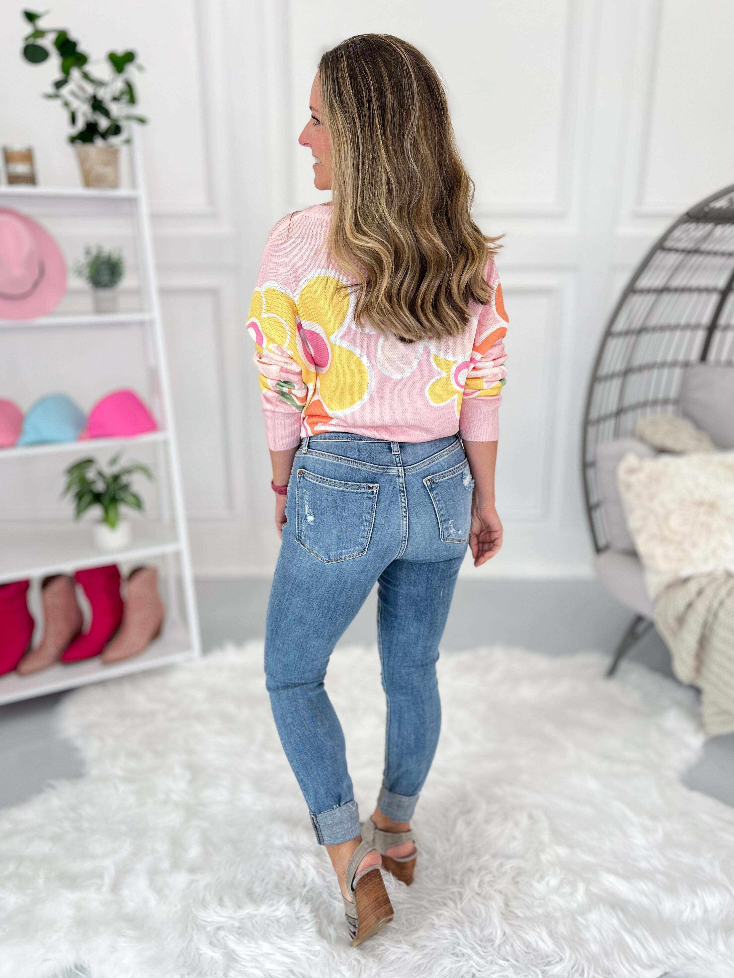 Christmas Destroyed & Cuffed Skinny Jeans- Final Sale