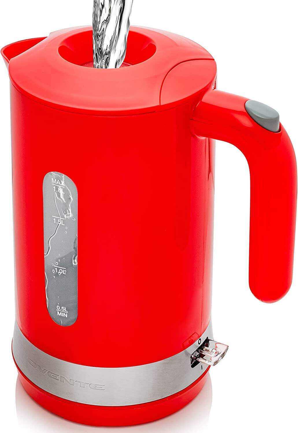 OVENTE Electric Kettle Hot Water Heater 1.7 Liter - BPA Free Fast Boiling Cordless Water Warmer - Auto Shut Off Instant Water Boiler for Coffee & Tea Pot - White KP72W