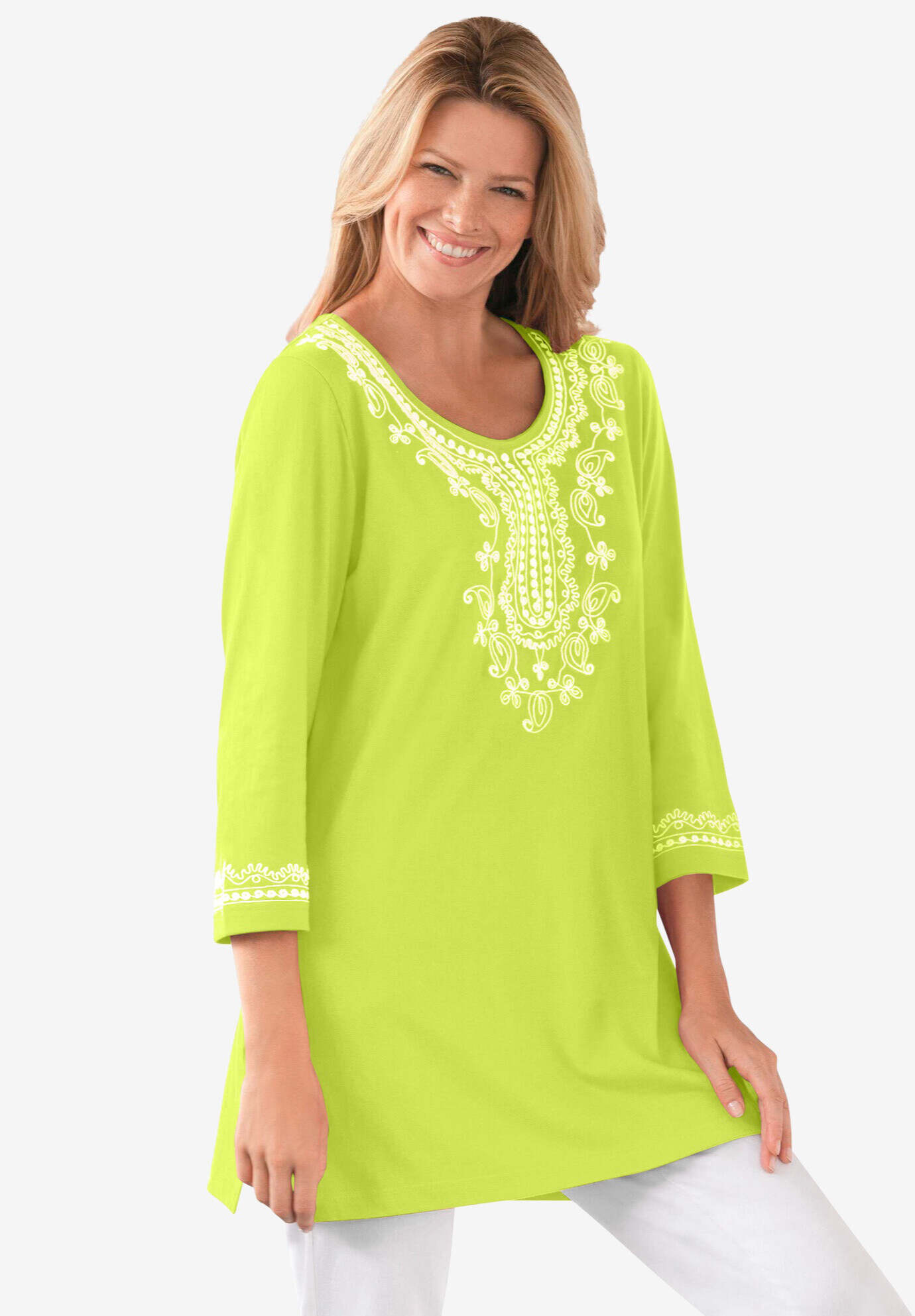 Embroidered Knit Tunic