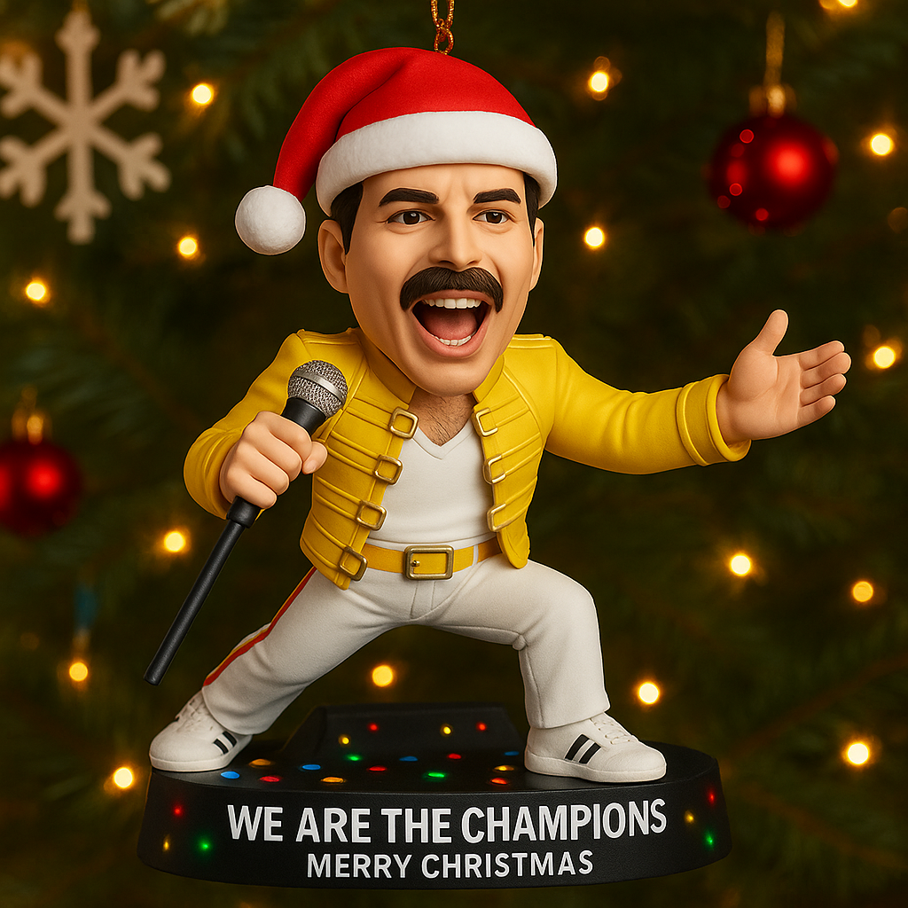 Freddie Mercury 80th Anniversary Stylized Christmas Ornaments