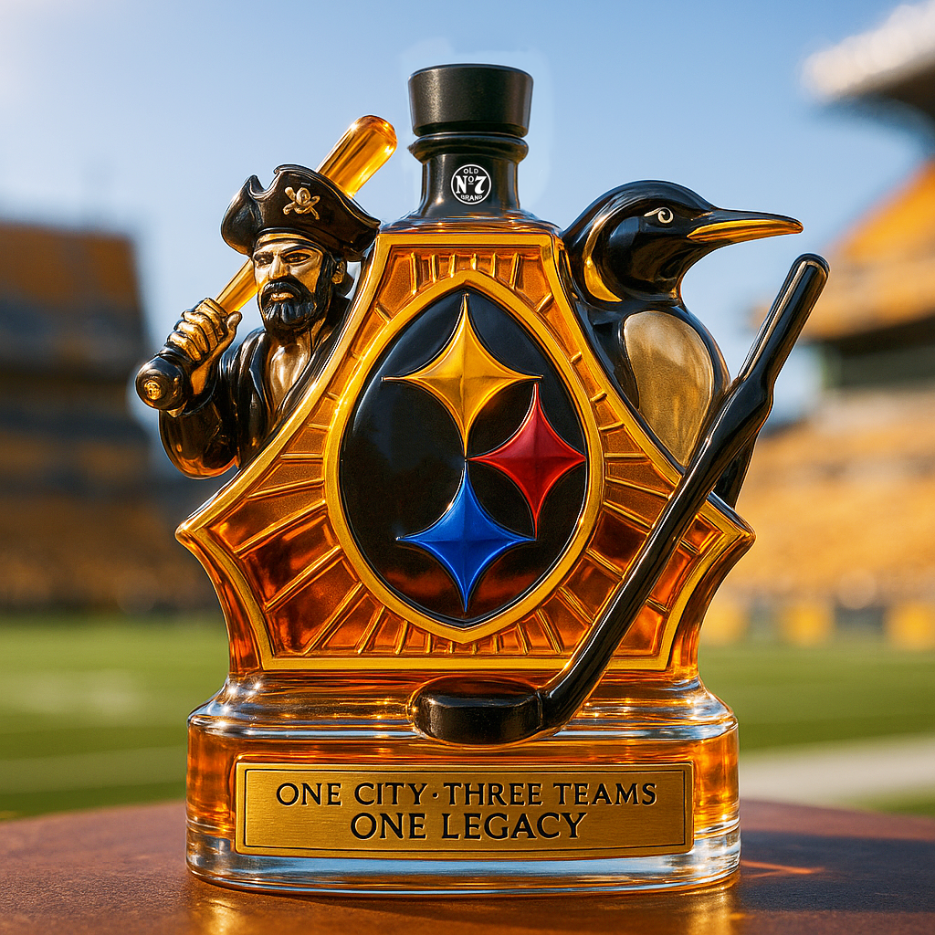 Pittsburgh Sports Fan Whiskey Bottle