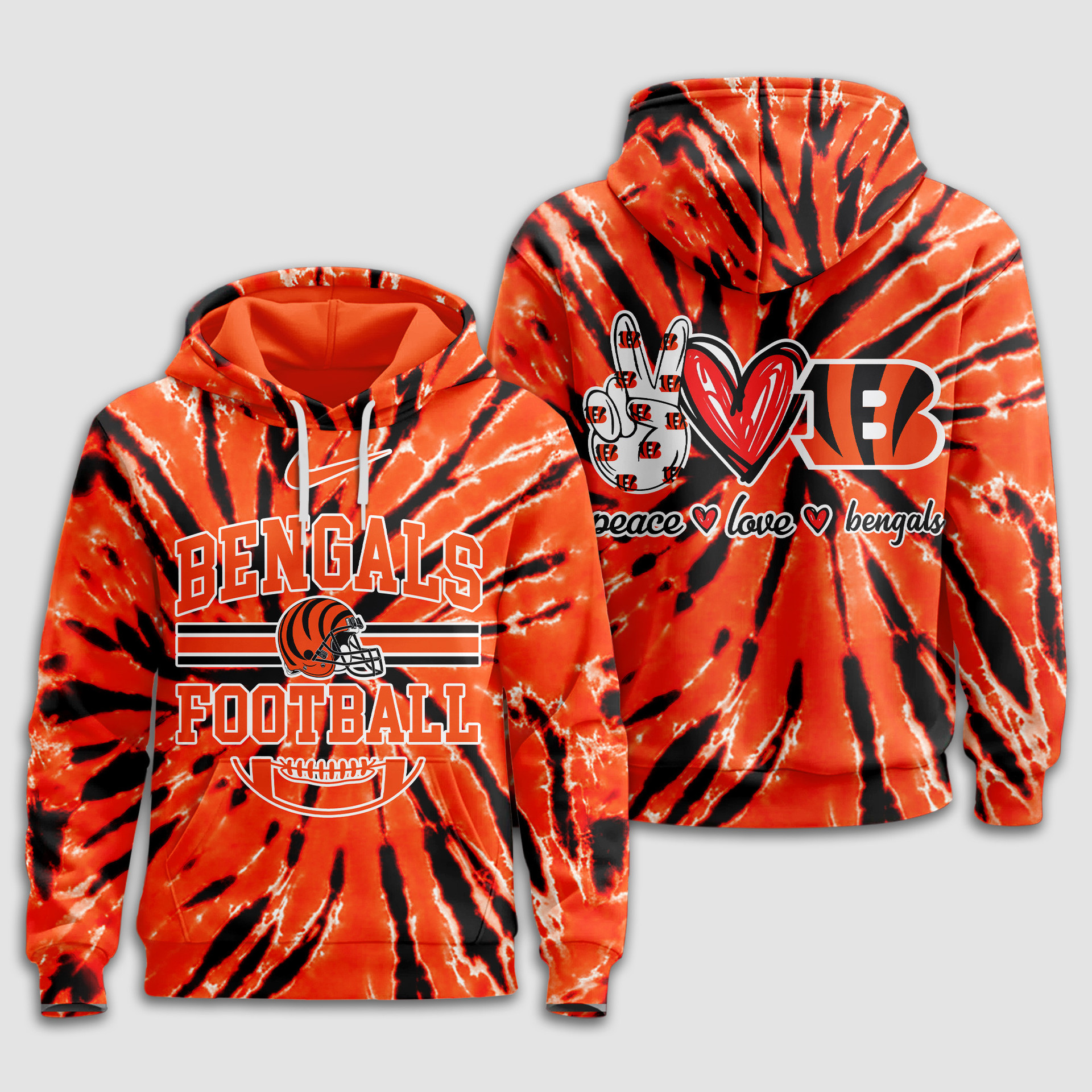 Cincinnati Bengals | Premium NFL Tie Dye 3D Hoodie TD