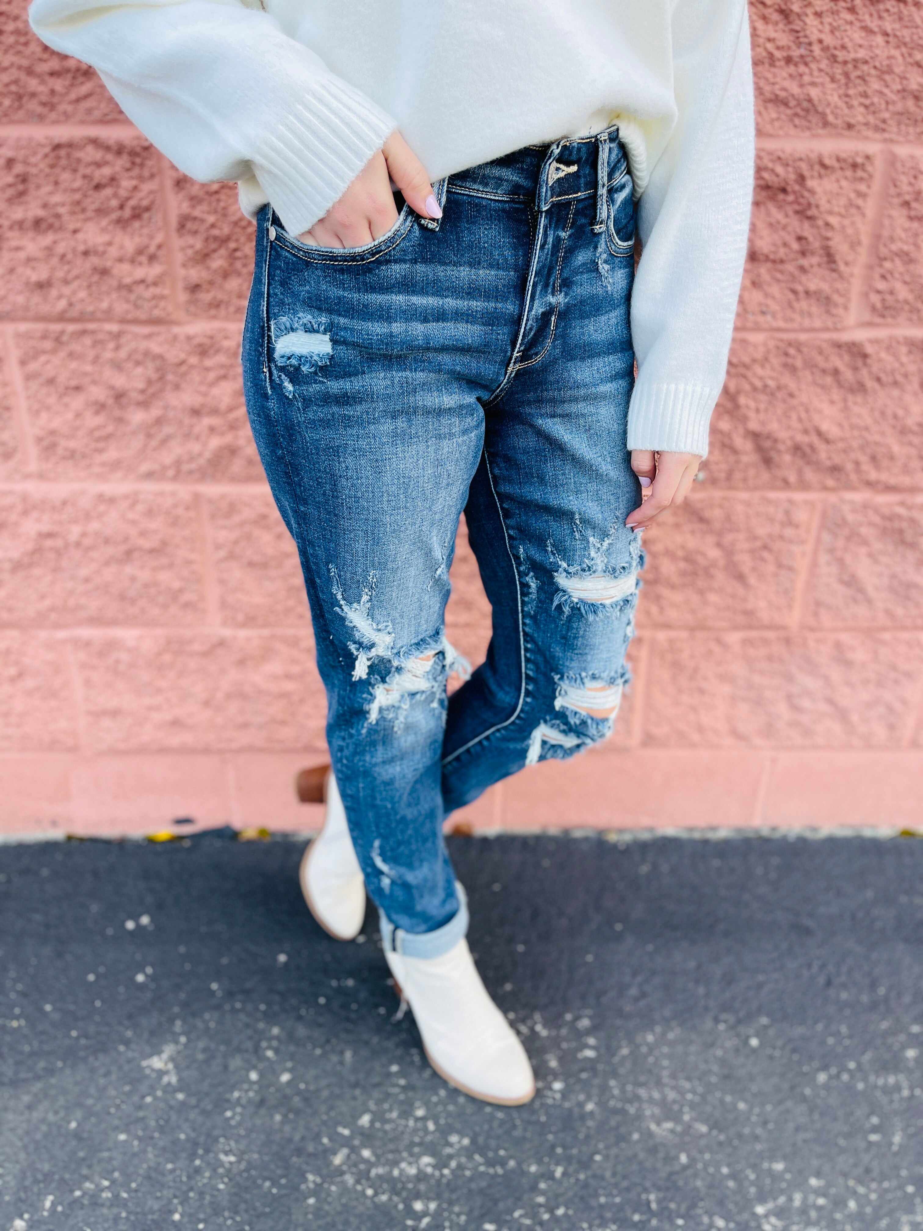 Plus/Reg Now Or Never Mid-Rise Boyfriend Jeans