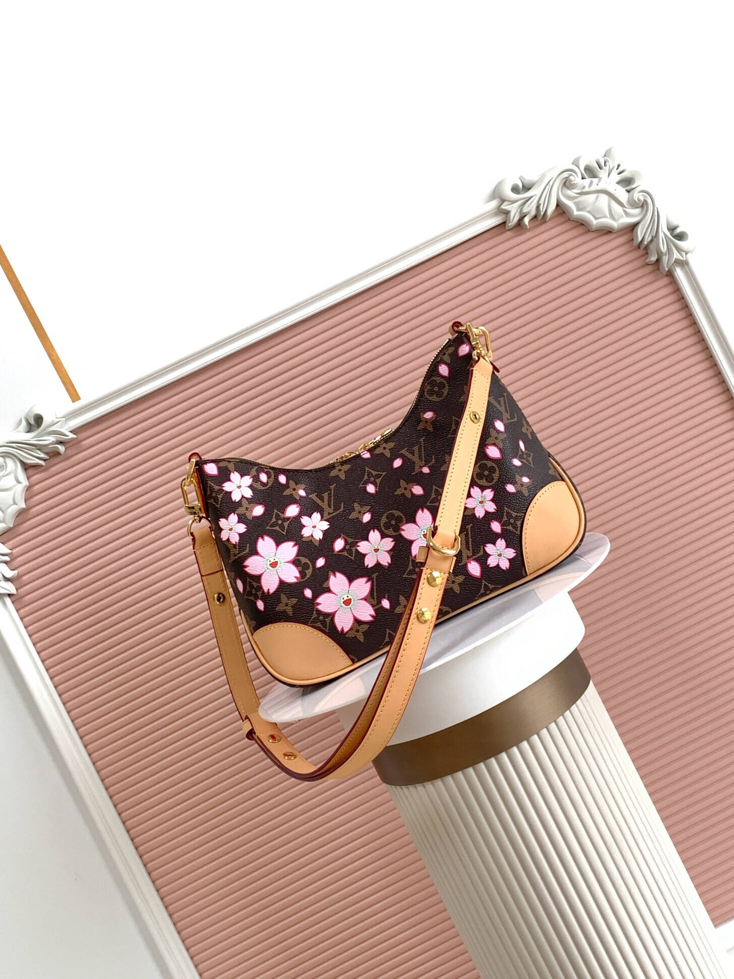 CH 2026 FLORAL CHAIN HOBO BROWN