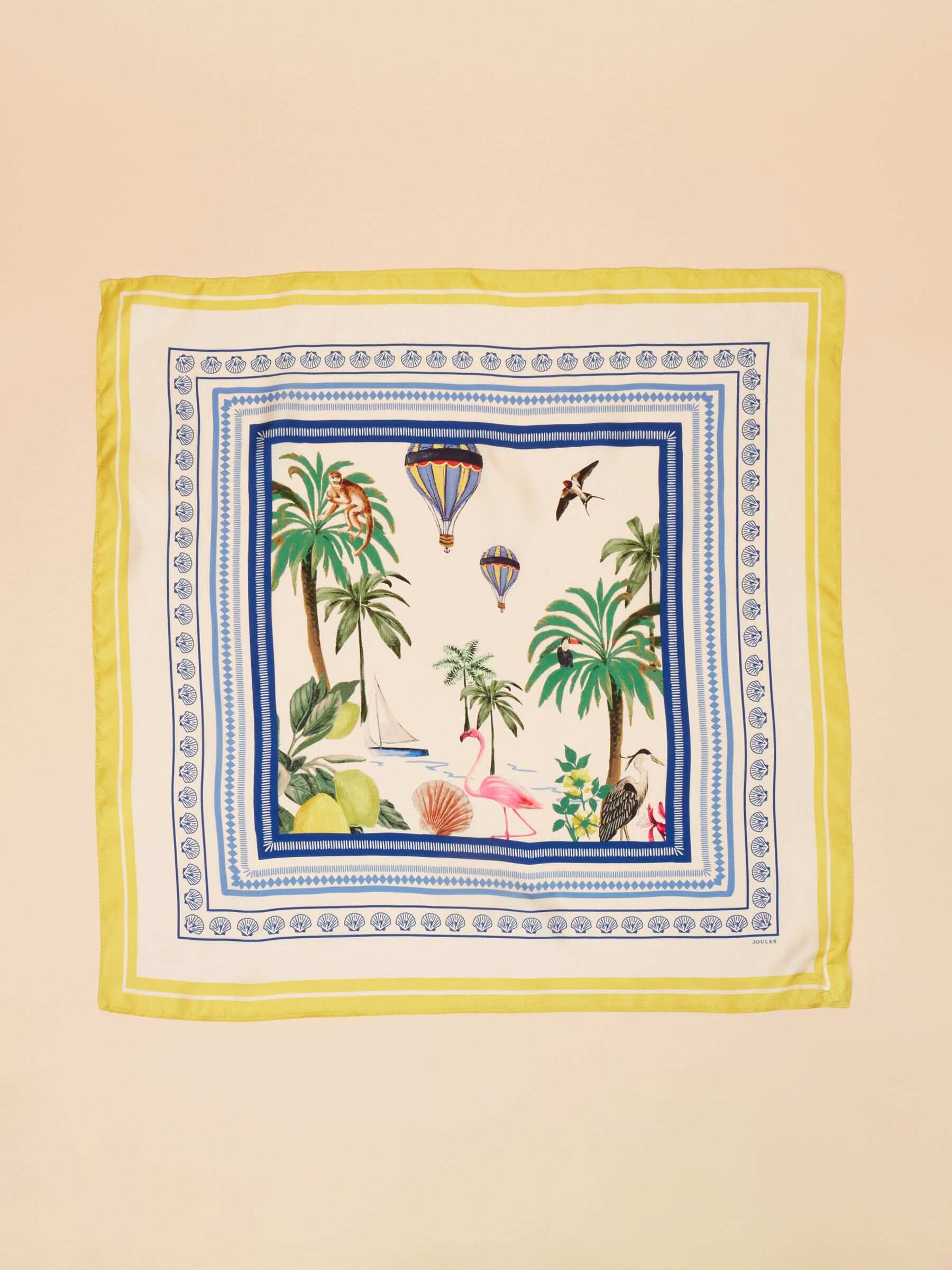 Elsie Yellow/White 100% Silk Scarf