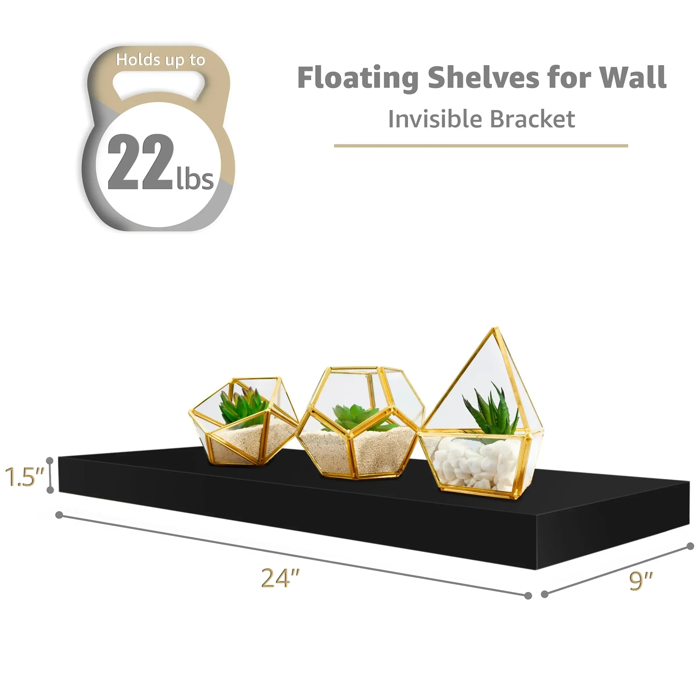 Sorbus Floating Wall Shelves Wall Mounted (4 Pack)
