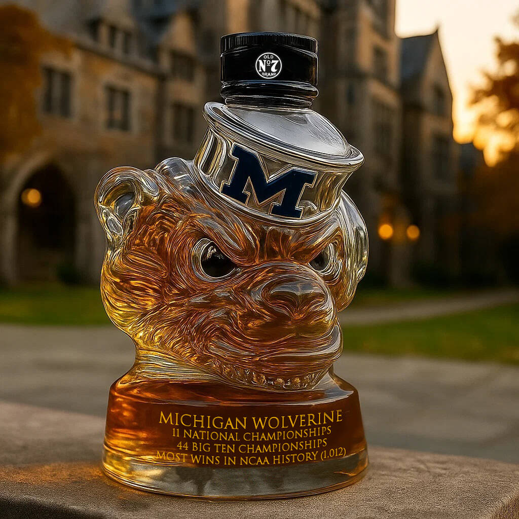 Michigan Wolverine Whisky Bottle