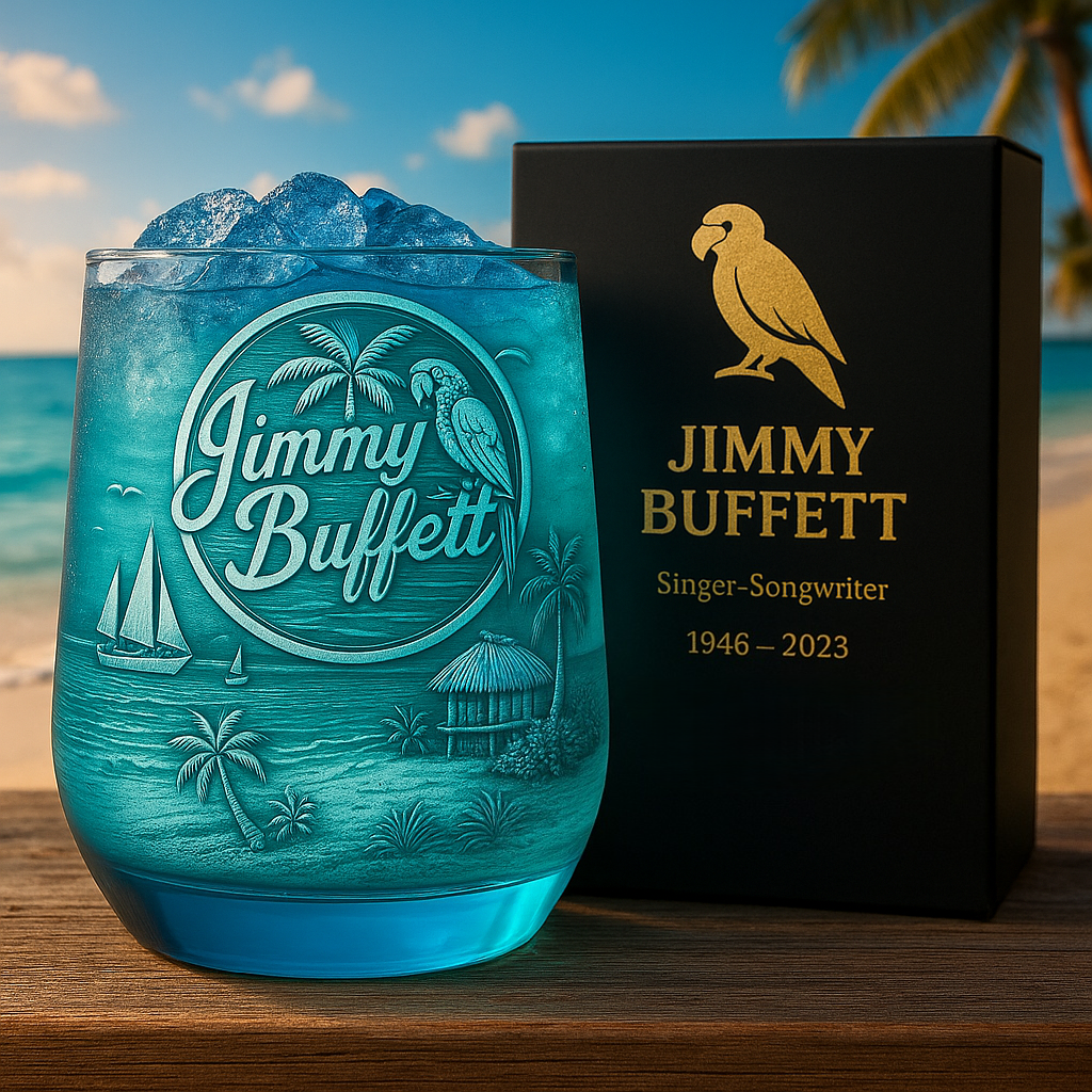 Jimmy Buffett Tribute Whiskey Glass
