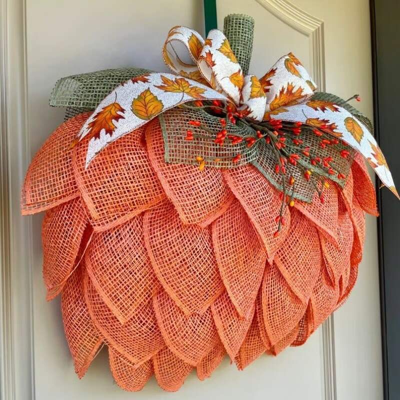 🔥 🍁Handmade Fall Pumpkin Wreath🎃​