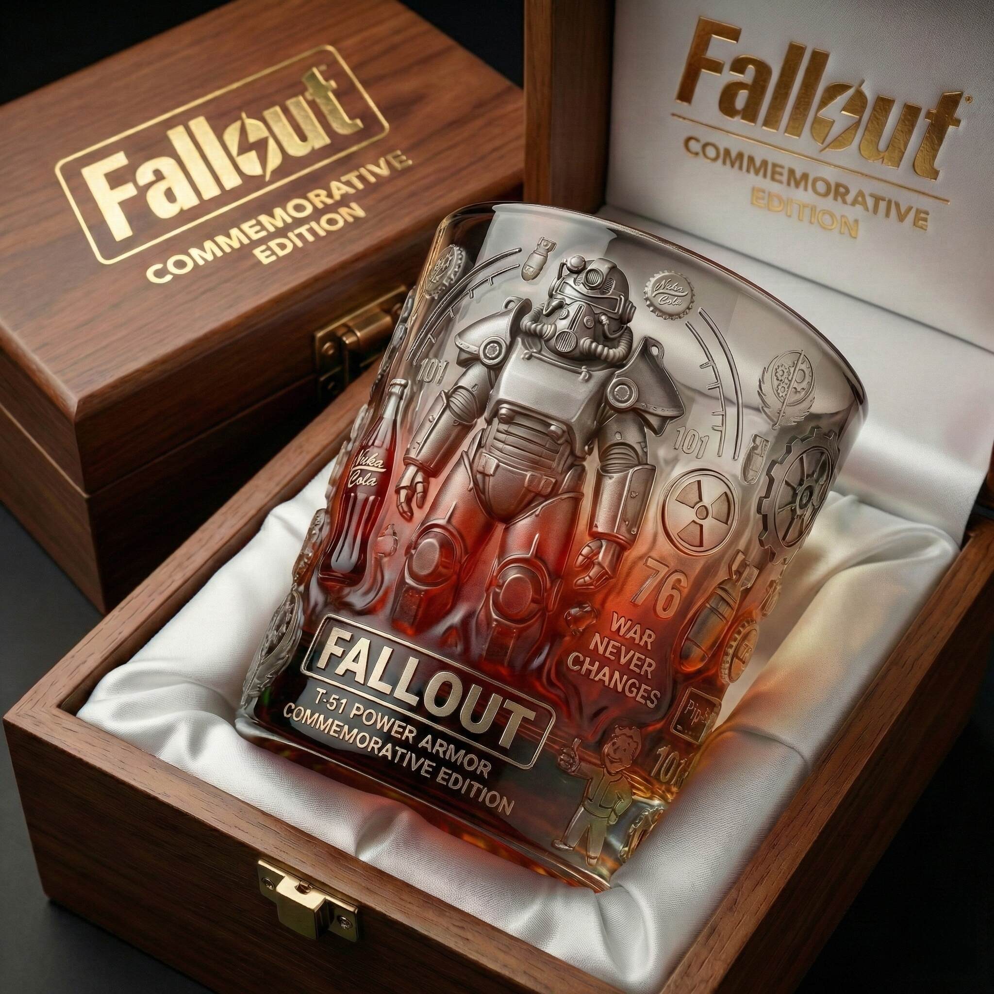 Fallout T-51 Power Armor Wasteland Collector Whiskey Glass