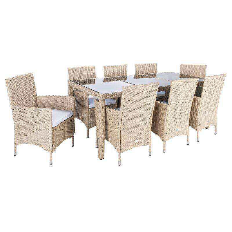 Hailee Rectangular 8 - Person 76.8'' Long Dining Set with Cushions