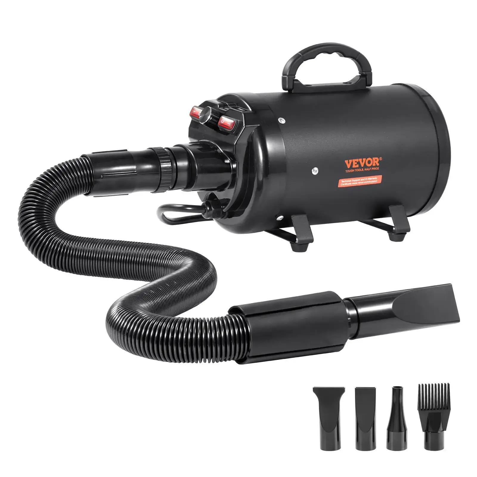 Portable 2000W Pet Dog Blow Dryer, 2.7HP Adjustable Speed & Temperature Control Pet Grooming Dryer with 4 Nozzles & Extendable Hose, Ideal Holiday Gift for Dog Owners