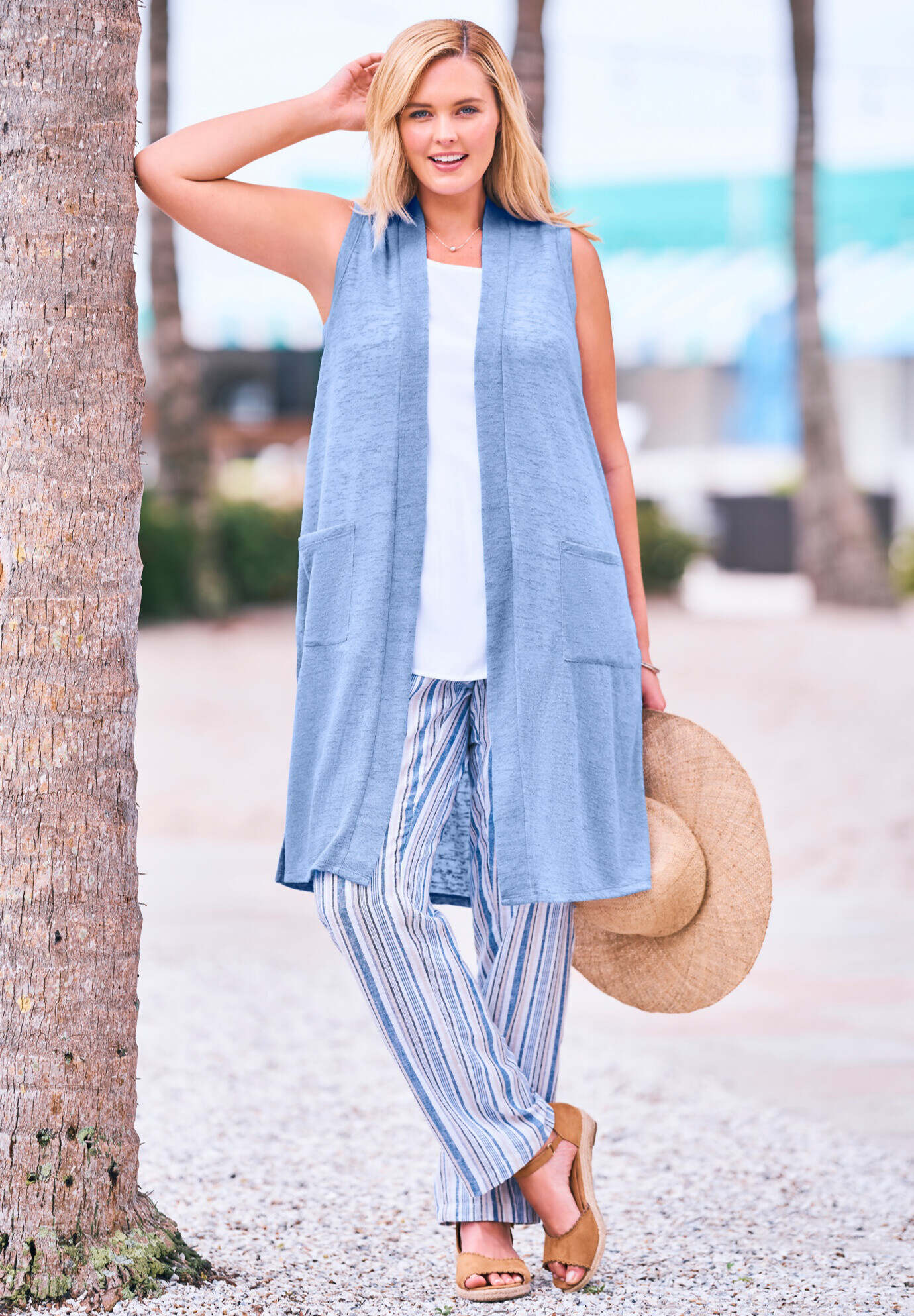 Straight Leg Linen Pant