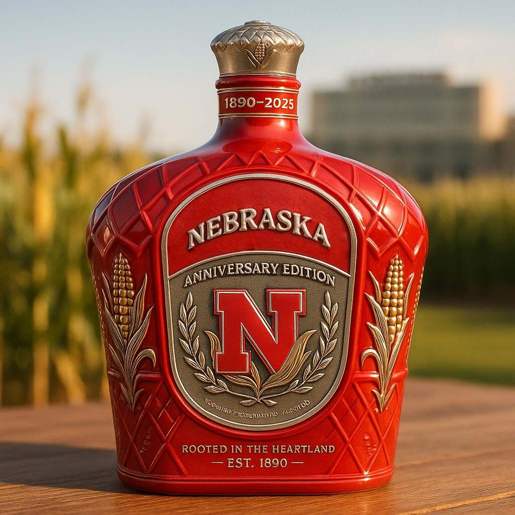 NEB Cornhuskers Whiskey Bottle