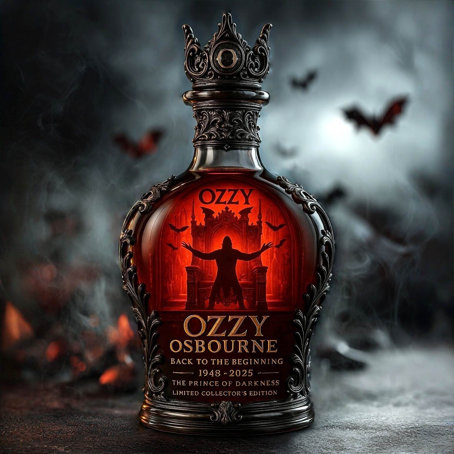 Ozzy Osbourne Back to the Beginning Whiskey Bottle