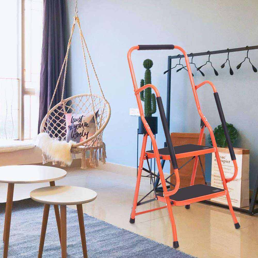 Safety Step Ladder Folding Padded Side Handrails Portable Heavy Duty Ladders 2/3/4 Step