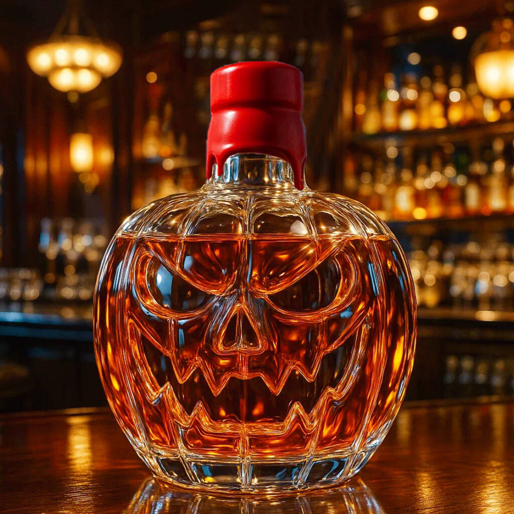 Evil Jack-O-Lantern Whiskey Bottle