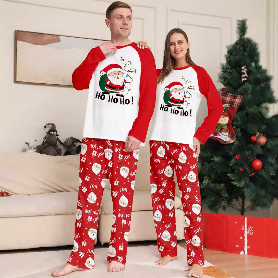 Family Parent-Child Christmas Santa Claus Letters Cartoon Pajamas Set
